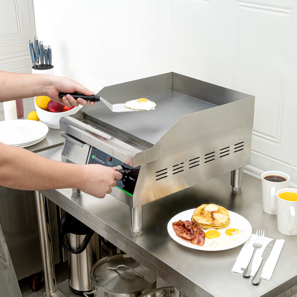 Hi Tek Stainless Steel Electric Countertop Griddle - 120V, 1750W - 16" - 1 count box