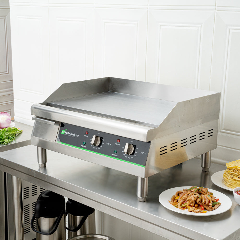 Hi Tek Stainless Steel Electric Countertop Griddle - 208/240V, 2675W-3560W - 24" - 1 count box