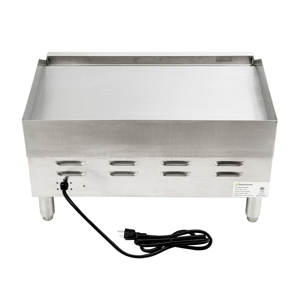Hi Tek Stainless Steel Electric Countertop Griddle - 208/240V, 2675W-3560W - 24" - 1 count box