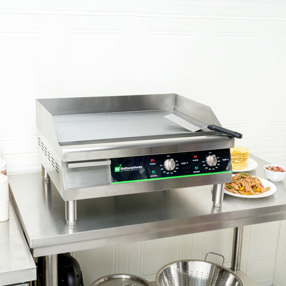 Hi Tek Stainless Steel Electric Countertop Griddle - 208/240V, 2675W-3560W - 24" - 1 count box