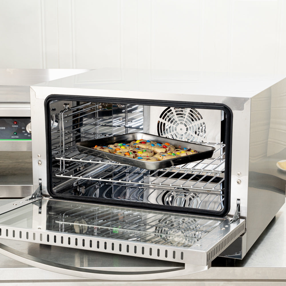 Hi Tek Stainless Steel Half Size Countertop Convection Oven - 120V, 1600W - 1.5 cu ft - 1 count box