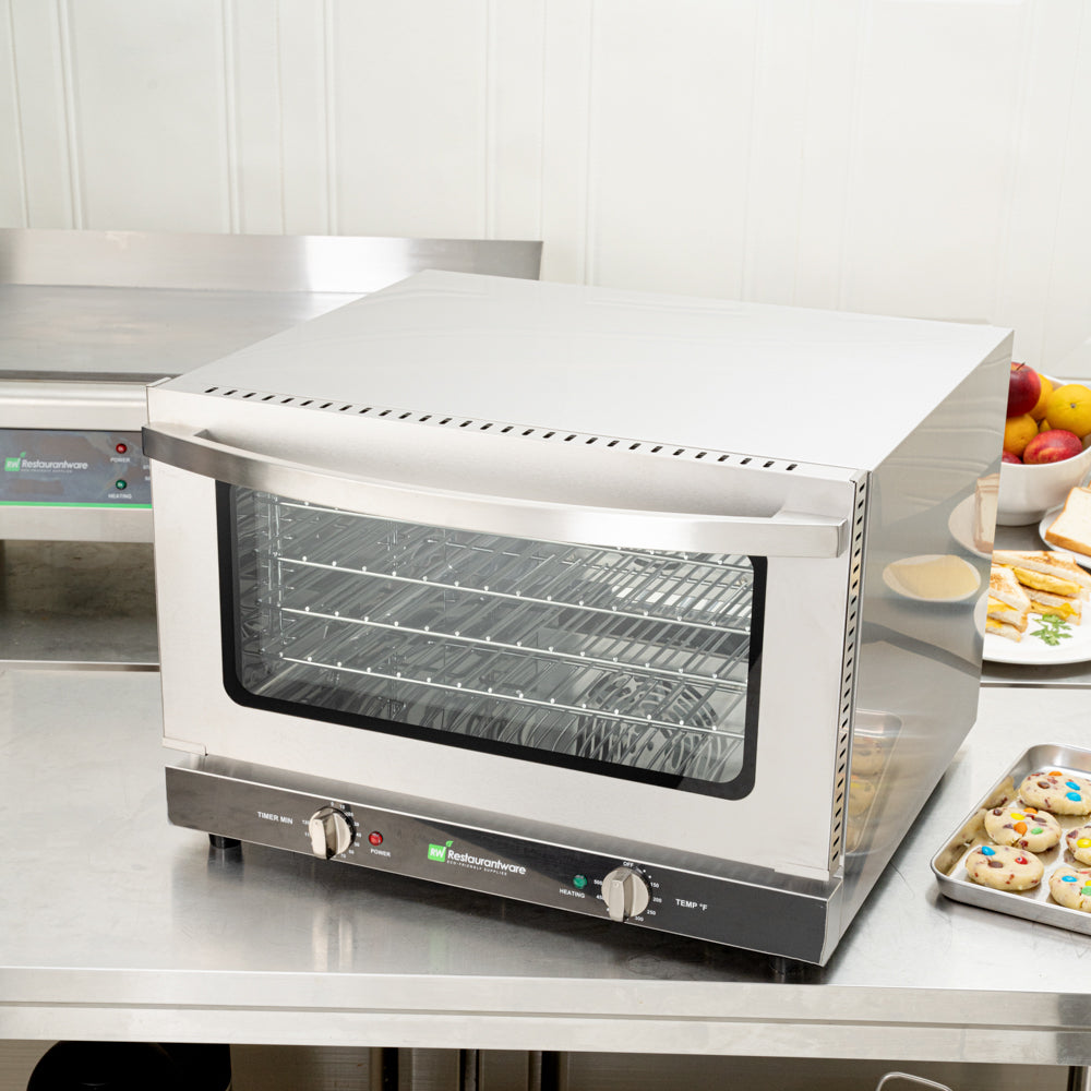 Hi Tek Stainless Steel Half Size Countertop Convection Oven - 120V, 1600W - 1.5 cu ft - 1 count box