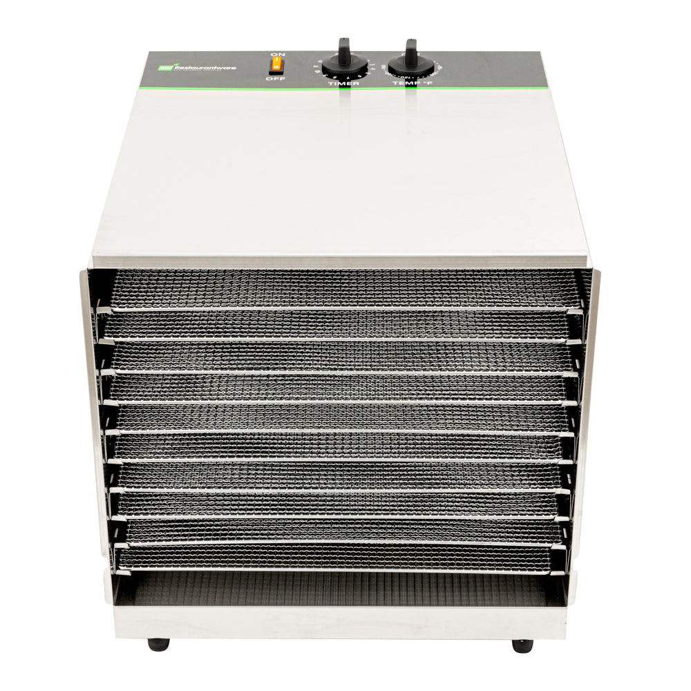 Hi Tek Stainless Steel 10-Tray Food Dehydrator - Removable Door, 120V, 1000W - 1 count box