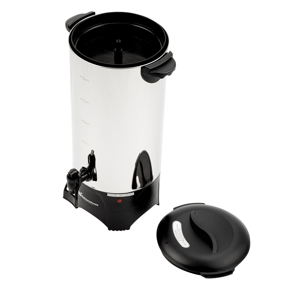 Restpresso 230 oz Silver 13/0 Stainless Steel Coffee Urn - 1000W, 46 Cup - 7 1/2" x 7 1/2" x 18" - 1 count box