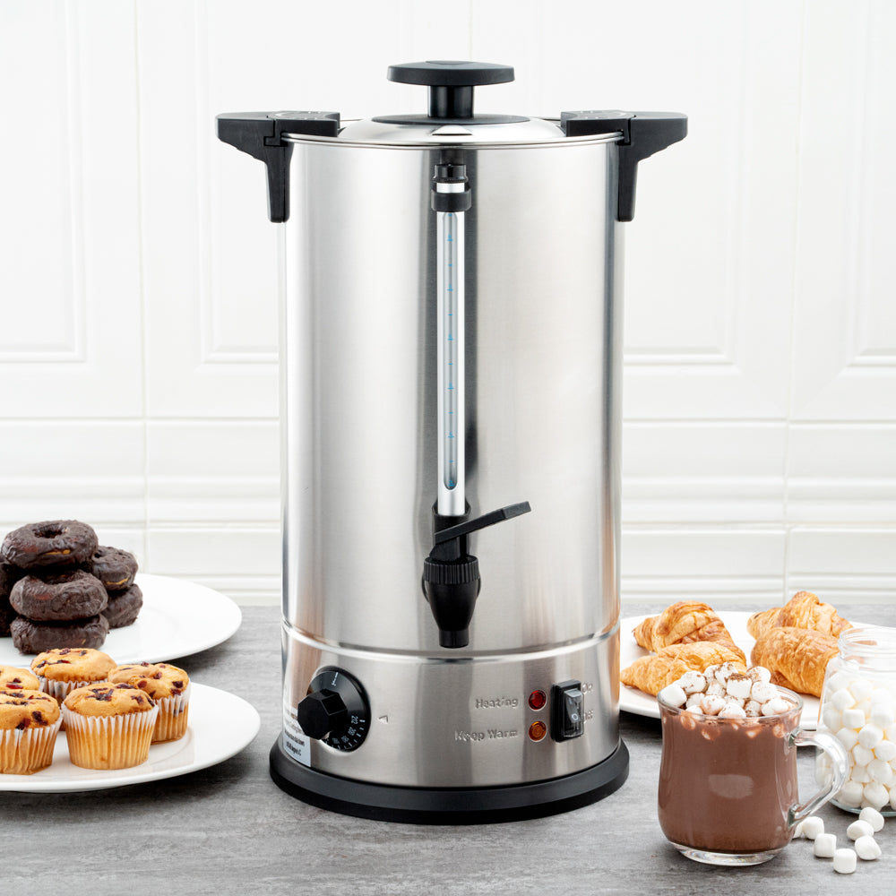 Restpresso 3 gal Silver 13/0 Stainless Steel Coffee Urn - 67 Cup - 8 3/4" x 8 3/4" x 18 3/4" - 1 count box