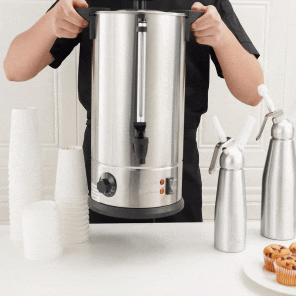 Restpresso 3 gal Silver 13/0 Stainless Steel Coffee Urn - 67 Cup - 8 3/4" x 8 3/4" x 18 3/4" - 1 count box