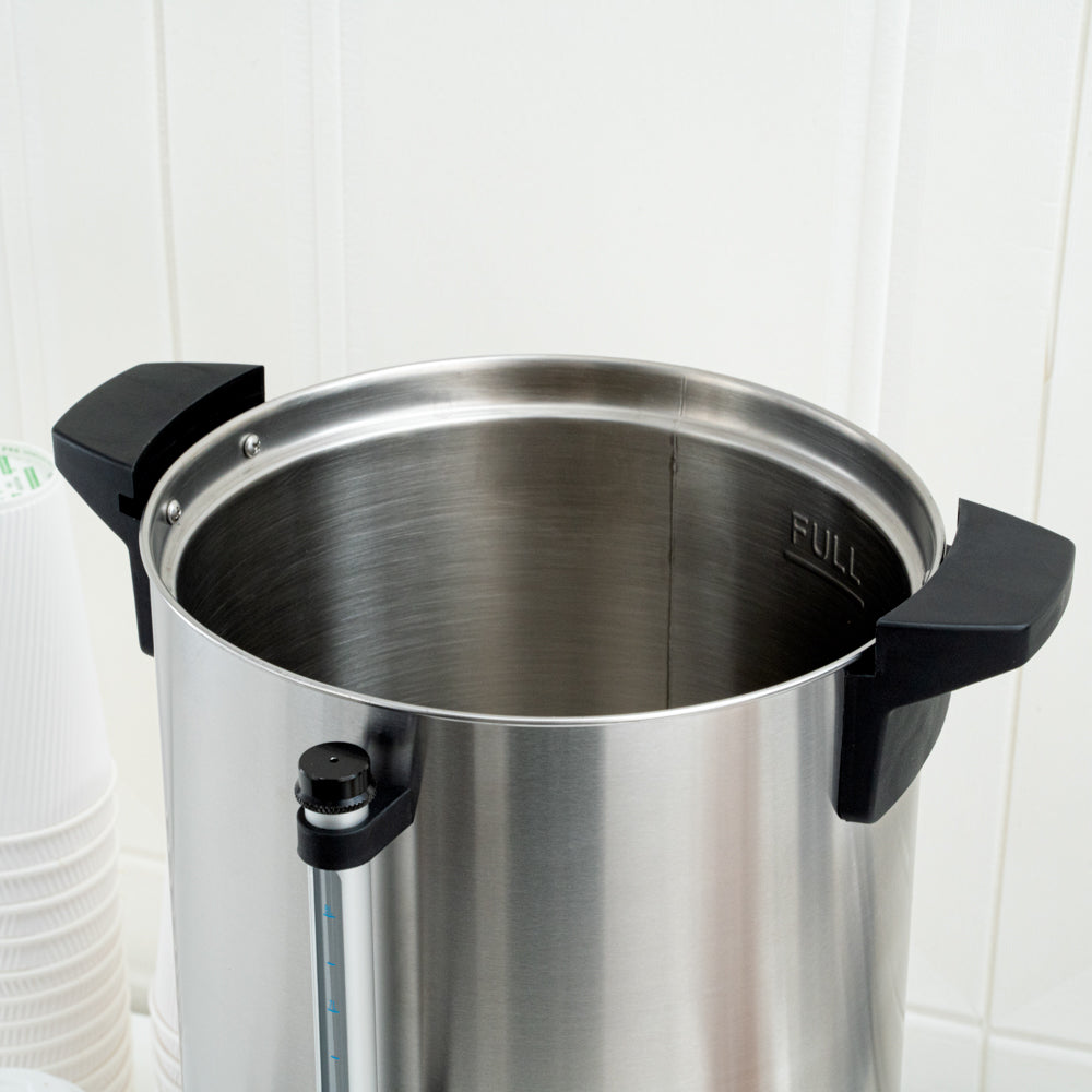 Restpresso 3 gal Silver 13/0 Stainless Steel Coffee Urn - 67 Cup - 8 3/4" x 8 3/4" x 18 3/4" - 1 count box