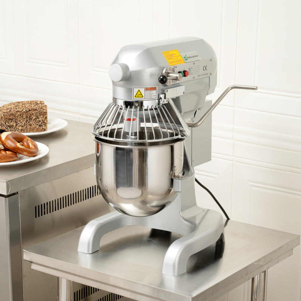 Hi Tek 11 qt Planetary Stand Mixer - Includes Dough Hook, Whisk and Beater, with Safety Guard - 1 count box