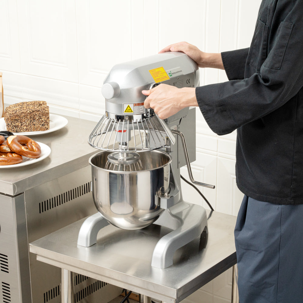 Hi Tek 11 qt Planetary Stand Mixer - Includes Dough Hook, Whisk and Beater, with Safety Guard - 1 count box
