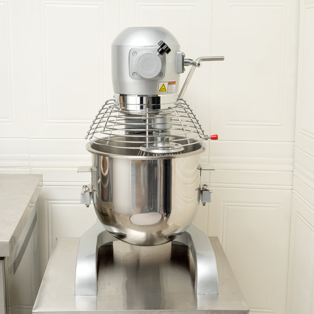 Hi Tek 21 qt Planetary Stand Mixer - Includes Dough Hook, Whisk and Beater, with Safety Guard - 1 count box