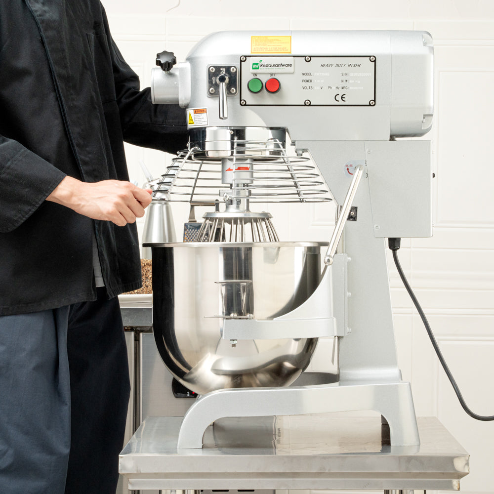 Hi Tek 21 qt Planetary Stand Mixer - Includes Dough Hook, Whisk and Beater, with Safety Guard - 1 count box