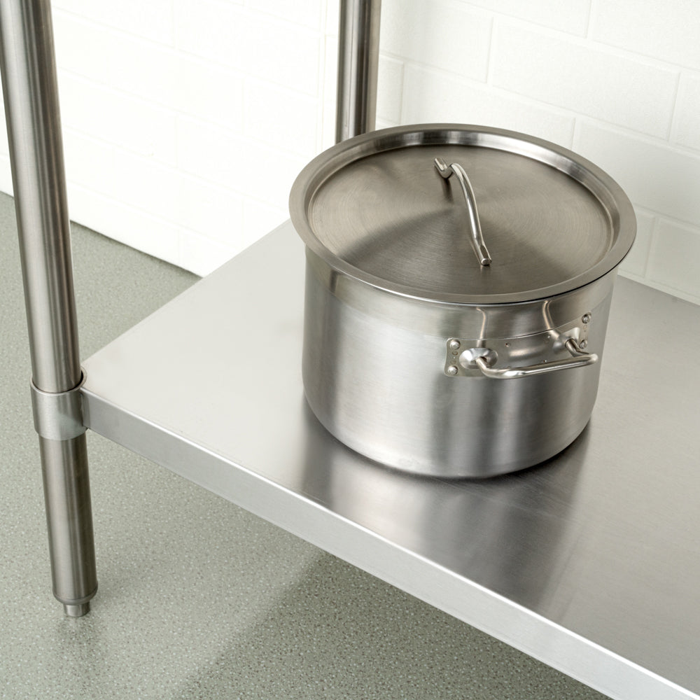 Kitchen Tek 16-Gauge 304 Stainless Steel Commercial Work Table - Medium Duty, Galvanized Legs, Undershelf - 24" x 60" - 1 count box