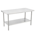 Kitchen Tek 16-Gauge 304 Stainless Steel Commercial Work Table - Medium Duty, Galvanized Legs, Undershelf - 30" x 60" - 1 count box