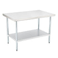 Kitchen Tek 18-Gauge 304 Stainless Steel Commercial Work Table - Heavy Duty, Galvanized Legs, Undershelf - 30" x 48" - 1 count box