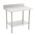 Kitchen Tek 16-Gauge 304 Stainless Steel Commercial Work Table - Medium Duty, 4" Backsplash, Undershelf - 24" x 36" - 1 count box