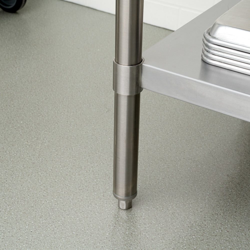 Kitchen Tek 16-Gauge 304 Stainless Steel Commercial Work Table - Medium Duty, 4" Backsplash, Undershelf - 30" x 48" - 1 count box