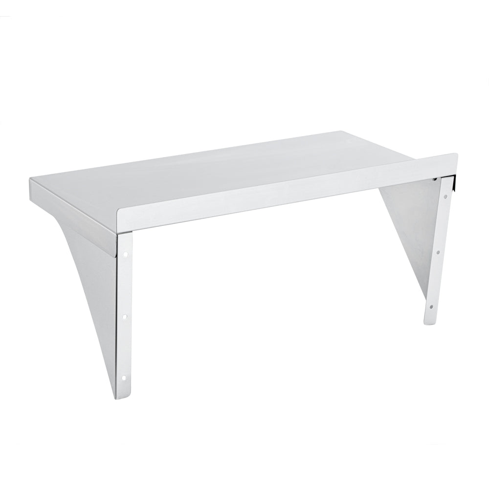 Kitchen Tek 18-Gauge 430 Stainless Steel Solid Wall Shelf - Heavy Duty - 12" x 24" - 1 count box