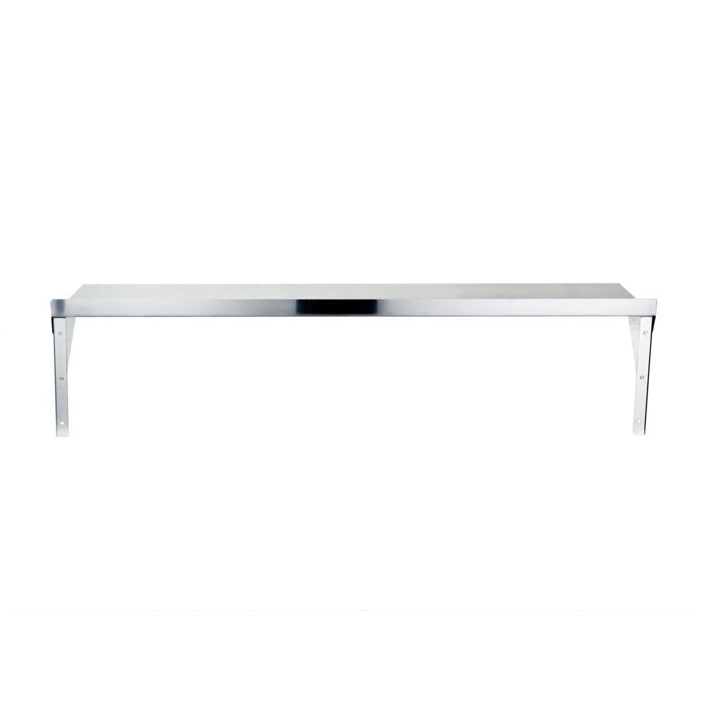 Kitchen Tek 18-Gauge 430 Stainless Steel Solid Wall Shelf - Heavy Duty - 12" x 48" - 1 count box