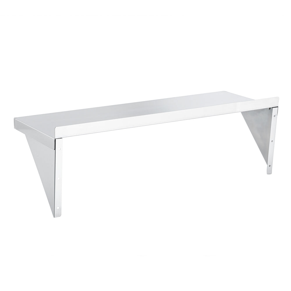 Kitchen Tek 18-Gauge 430 Stainless Steel Solid Wall Shelf - Heavy Duty - 12" x 36" - 1 count box