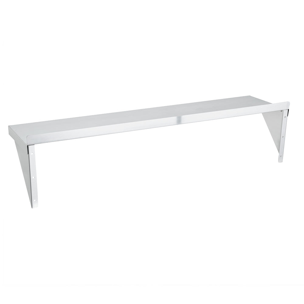Kitchen Tek 16-Gauge 430 Stainless Steel Solid Wall Shelf - Medium Duty - 12" x 48" - 1 count box