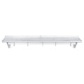 Kitchen Tek 430 Stainless Steel Wall Mounted Pot Rack - with Shelf, 5 Galvanized Hooks - 15" x 60" - 1 count box