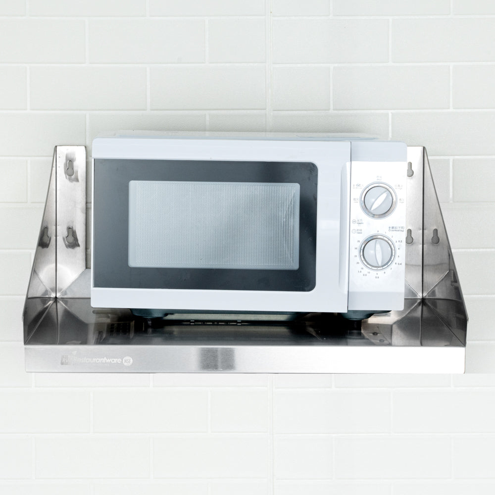 Kitchen Tek 18-Gauge 430 Stainless Steel Microwave Shelf - Heavy Duty - 24" x 24" - 1 count box