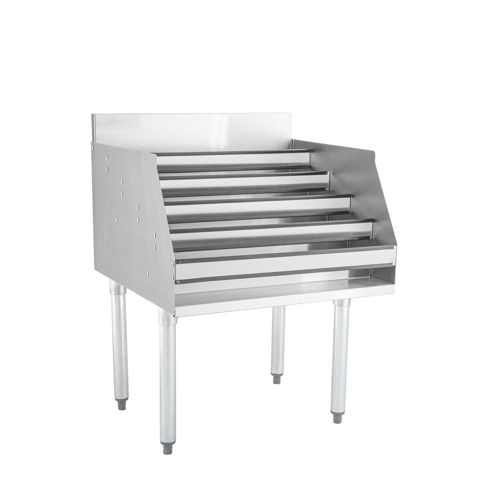 Kitchen Tek 304 Stainless Steel Liquor Display Rack - 5 Tiers, 24" - 1 count box