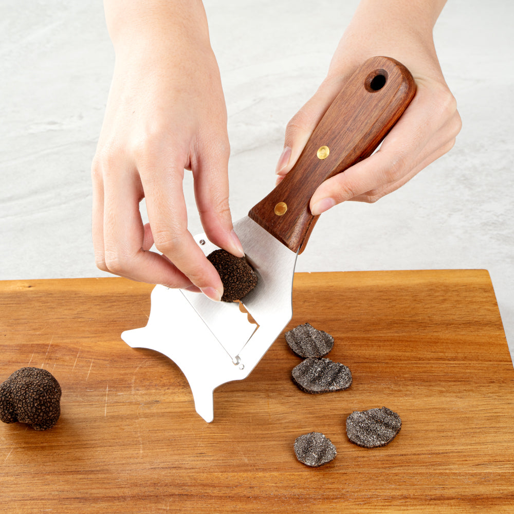 Met Lux Stainless Steel Truffle Slicer / Chocolate Shaver - with Wooden Handle - 7 1/2" x 3 1/4" - 1 count box