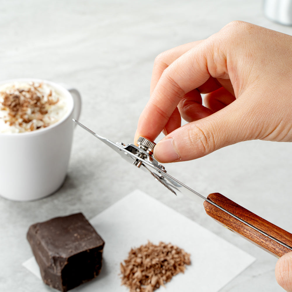 Met Lux Stainless Steel Truffle Slicer / Chocolate Shaver - with Wooden Handle - 7 1/2" x 3 1/4" - 1 count box