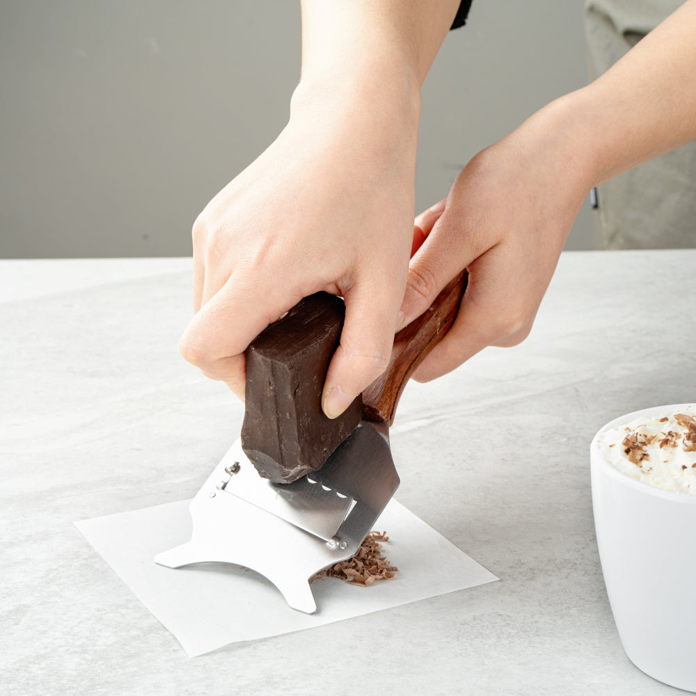 Met Lux Stainless Steel Truffle Slicer / Chocolate Shaver - with Wooden Handle - 7 1/2" x 3 1/4" - 1 count box