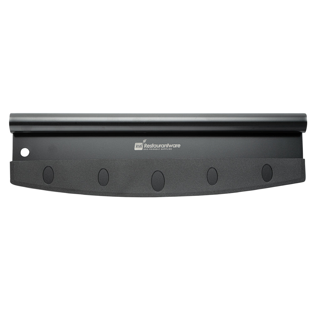 Met Lux Black Stainless Steel Pizza Cutter / Rocker - with Cover - 13 3/4" x 3 1/2" - 1 count box