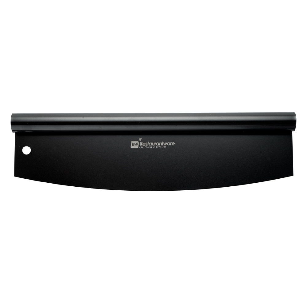 Met Lux Black Stainless Steel Pizza Cutter / Rocker - with Cover - 13 3/4" x 3 1/2" - 1 count box