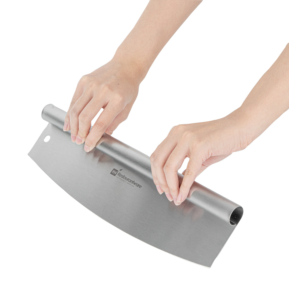 Met Lux Stainless Steel Pizza Cutter / Rocker - with Cover - 13 3/4" x 3 1/2" - 1 count box