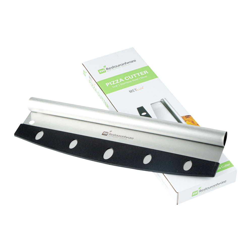 Met Lux Stainless Steel Pizza Cutter / Rocker - with Cover - 13 3/4" x 3 1/2" - 1 count box