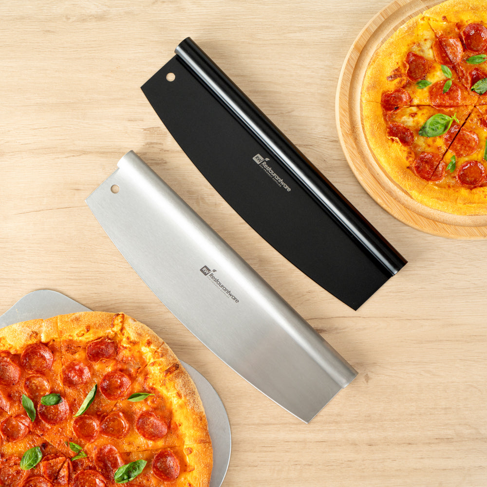 Met Lux Stainless Steel Pizza Cutter / Rocker - with Cover - 13 3/4" x 3 1/2" - 1 count box