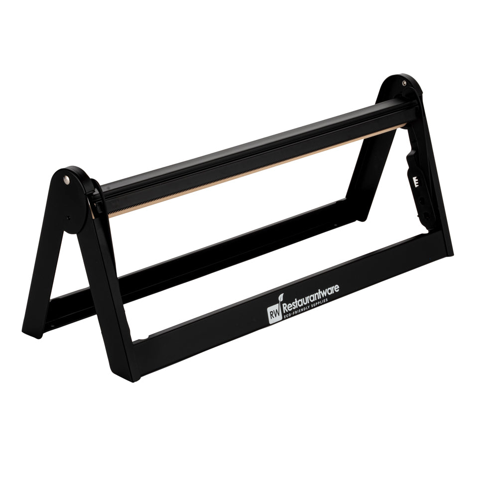 Chef 101 Black Steel Paper Cutter / Dispenser - with Serrated Blade, Fits 18" Roll - 1 count box