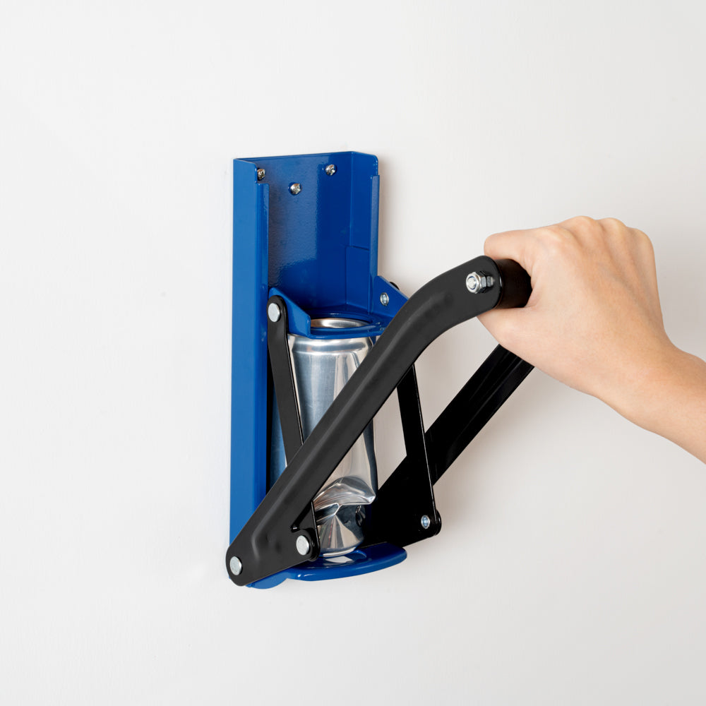 Met Lux Blue Metal Can Crusher - for 12 / 16 oz Cans, Wall Mount - 1 count box