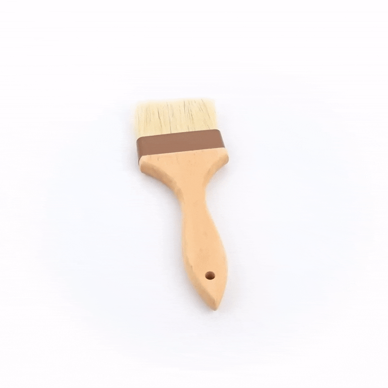 Pastry Tek Natural Wood Pastry / Basting Brush 4-Piece Set - with Boar Bristles - 1 count box