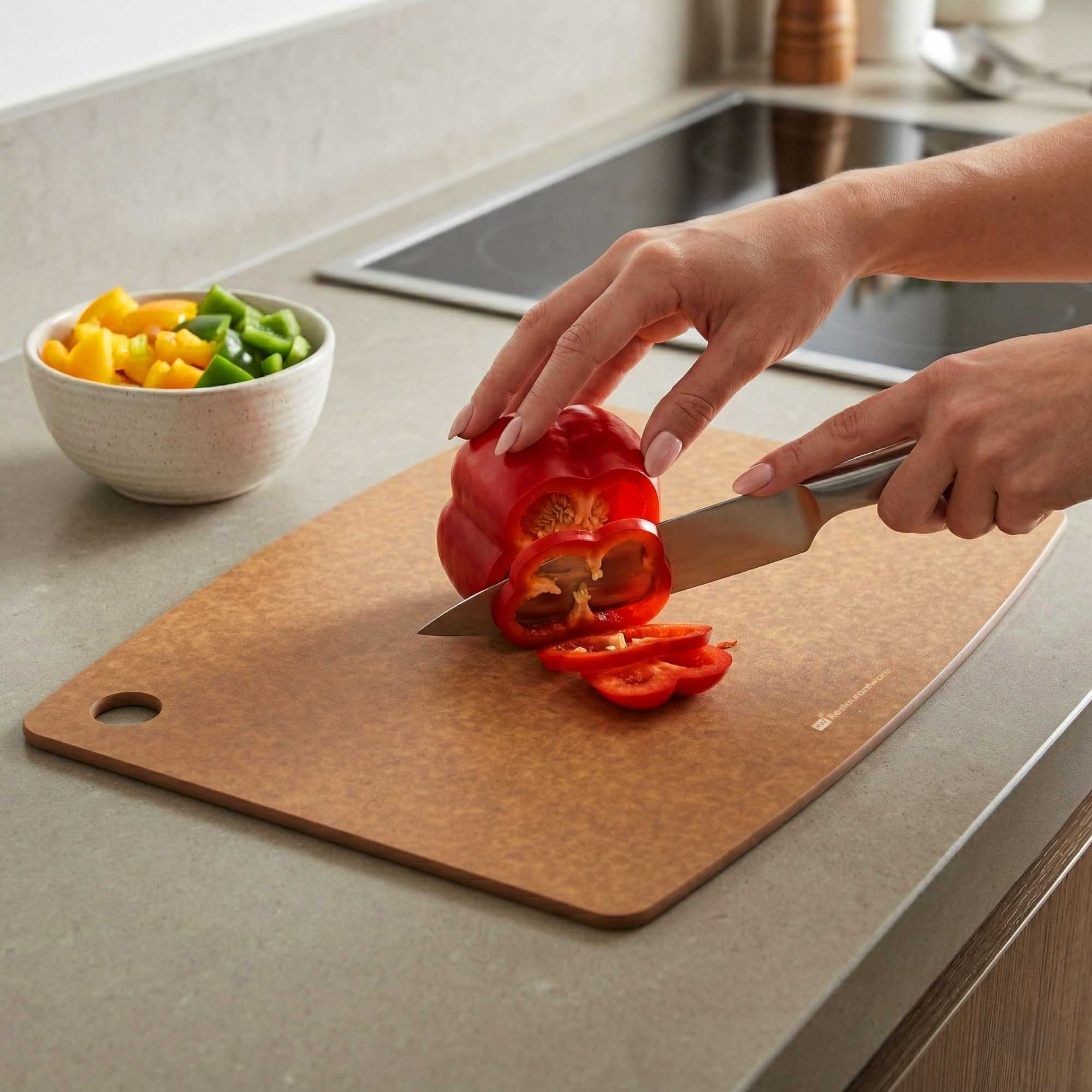 Nature Tek Brown Wood Fiber Cutting Board - 17 1/4" x 12 3/4" - 1 count box