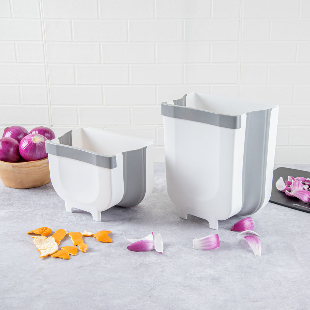 Chef 101 Gray Collapsible Large Trash Can - 11 1/2" x 10" x 7" - 1 count box