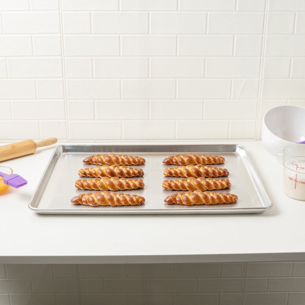 Met Lux Aluminum Full Size Baking Sheet - Perforated, Heavy Duty - 26" x 18" - 1 count box