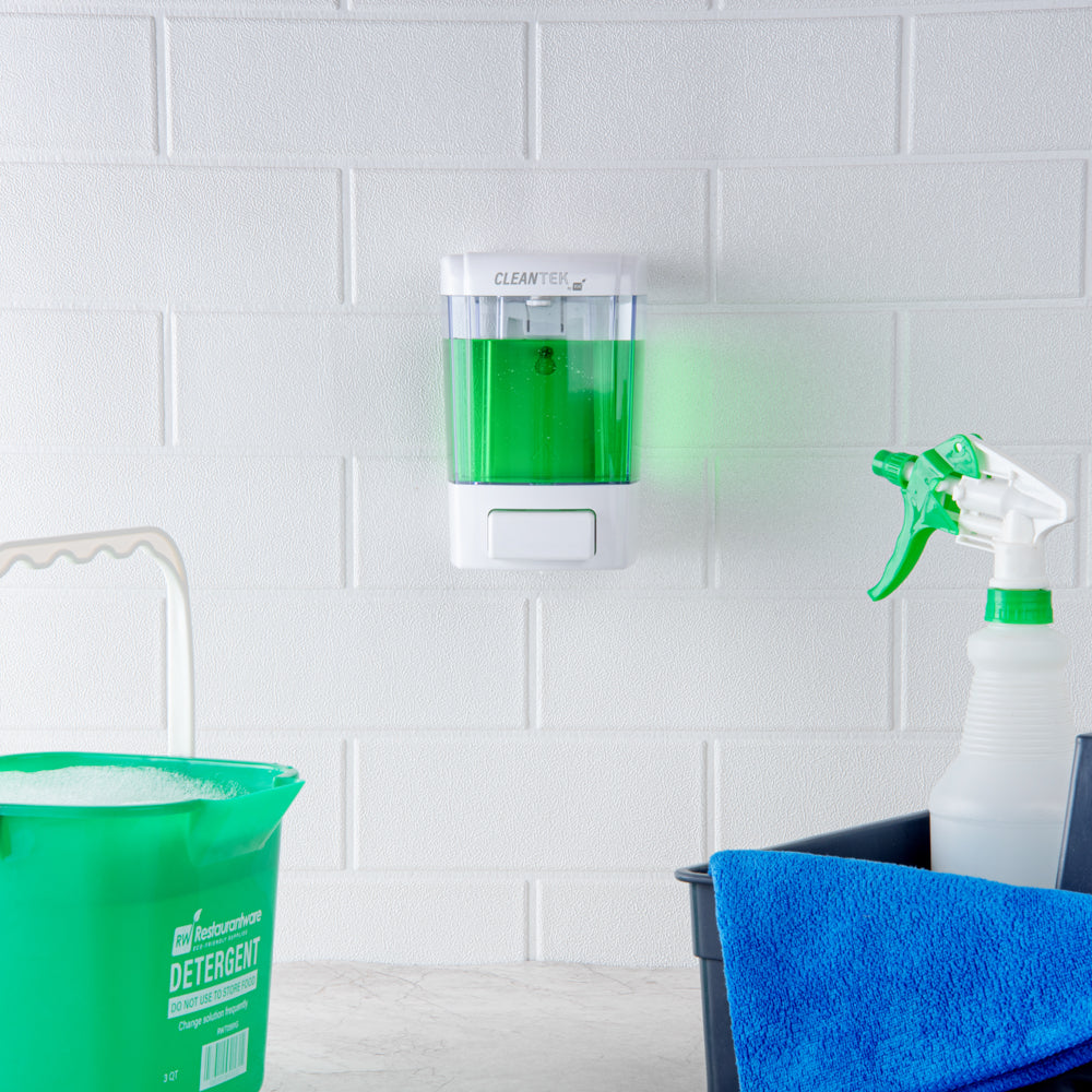 Clean Tek Professional 24 oz White Manual Soap Dispenser - for Gel or Liquid Soap - 1 count box