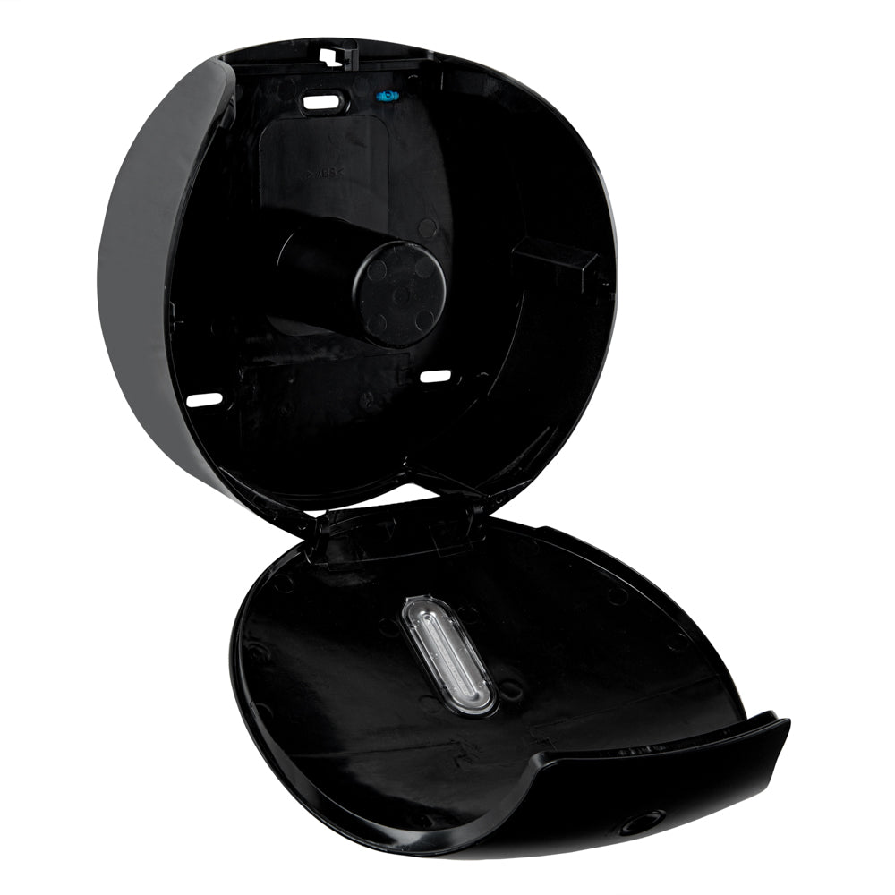 Clean Tek Professional Black Plastic Toilet Paper Dispenser - 11 1/2" x 5 1/4" x 11 3/4" - 1 count box