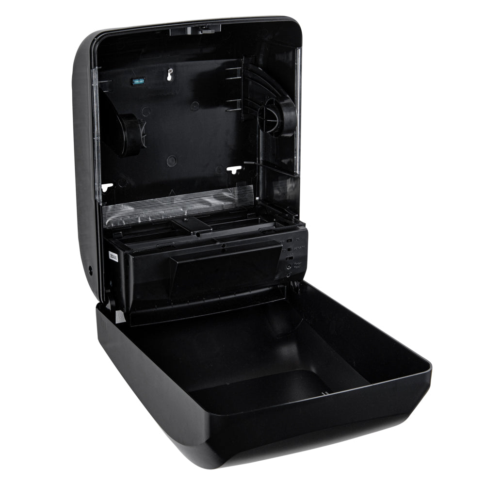Clean Tek Professional Black Plastic 8" Automatic Paper Towel Roll Dispenser - 12" x 8 3/4" x 15 1/2" - 1 count box