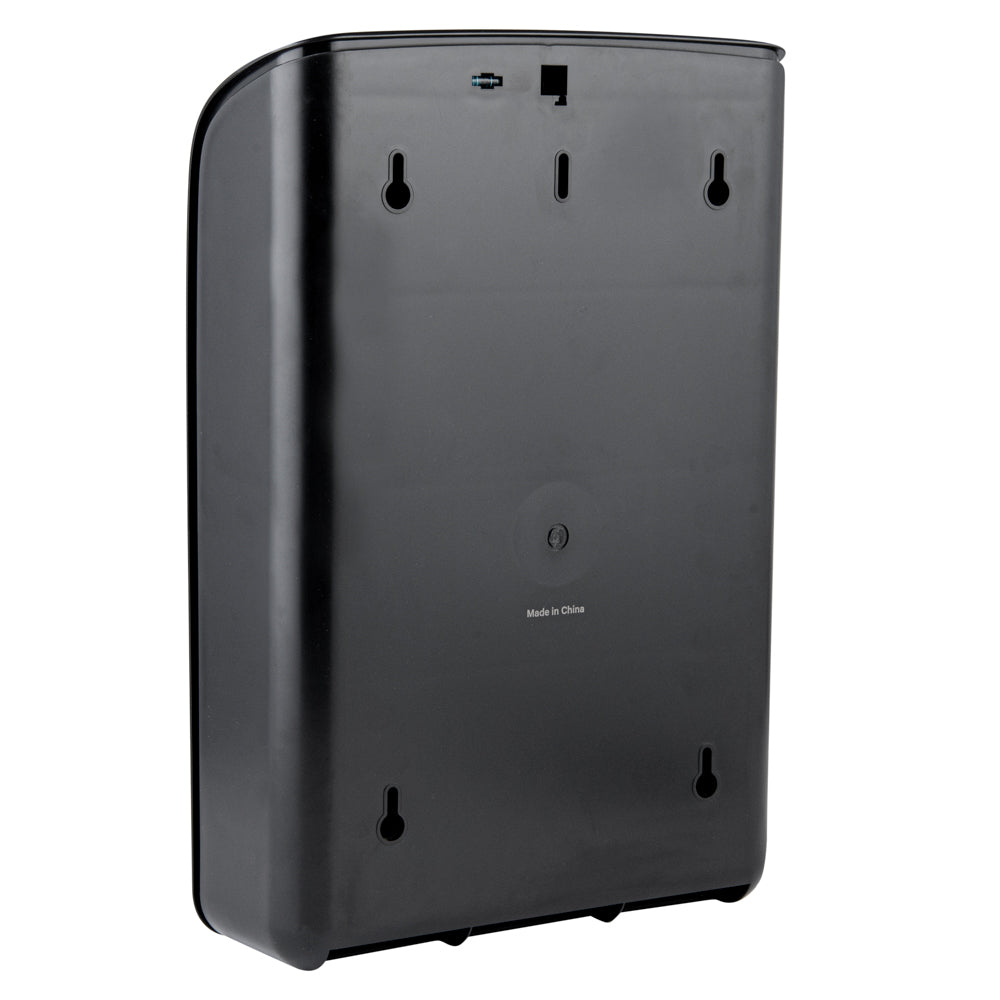 Clean Tek Professional Black Plastic C-Fold / M-Fold Paper Towel Dispenser - 10 3/4" x 4 1/4" x 16 3/4" - 1 count box