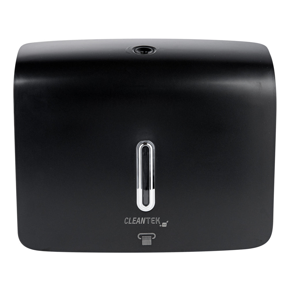 Clean Tek Professional Black Plastic M-Fold Paper Towel Dispenser - 10 3/4" x 3 1/2" x 8 3/4" - 1 count box