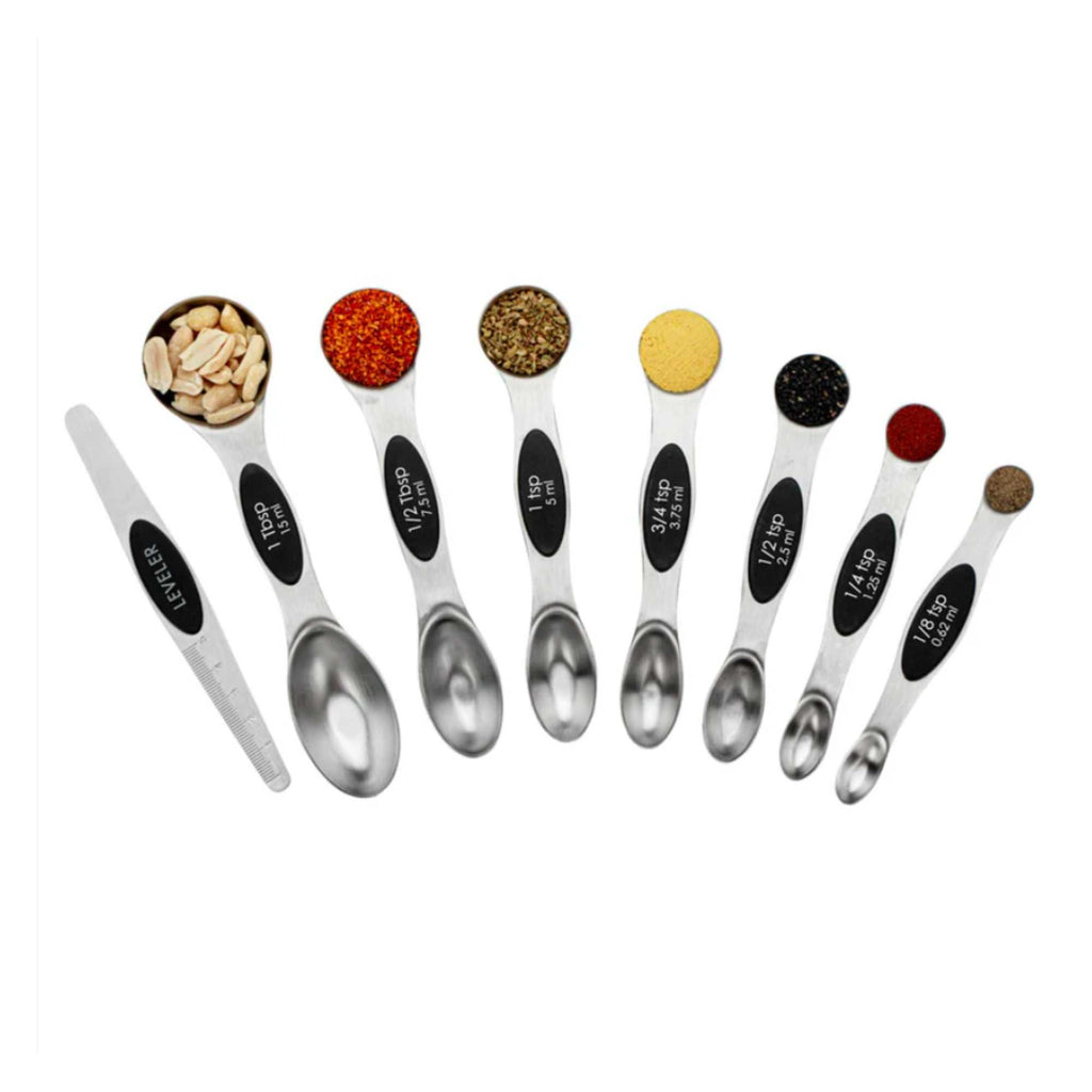 Met Lux Black Stainless Steel Measuring Spoon Set - 8-Piece, Magnetic - 1 count box