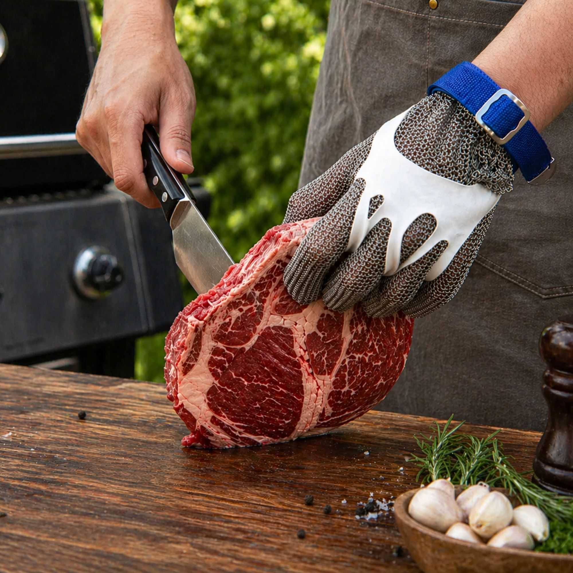 Life Protector Stainless Steel Mesh Large Cut-Resistant Glove - Level 9, Food Safe - 10" x 5" - 1 count box