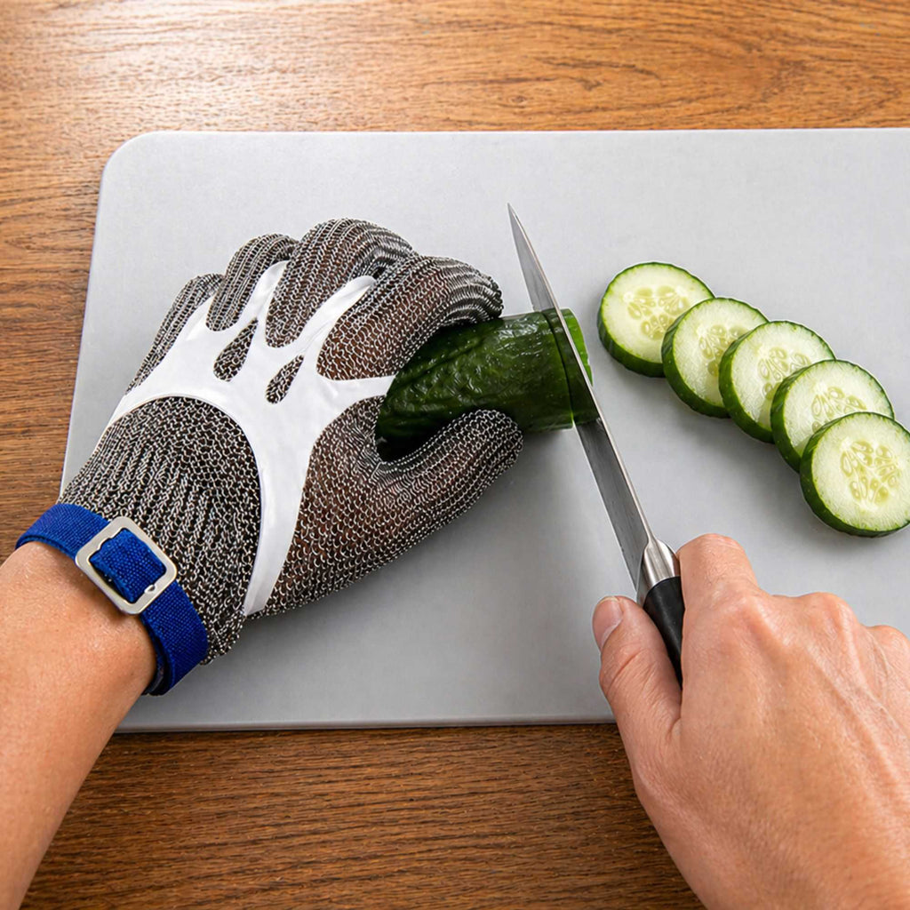 Life Protector Stainless Steel Mesh Large Cut-Resistant Glove - Level 9, Food Safe - 10" x 5" - 1 count box