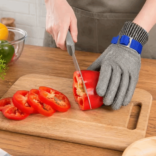 Life Protector Fiber / Stainless Steel Mesh Medium Cut-Resistant Glove - Level 9, Food Safe - 9 1/4" x 4" - 1 count box